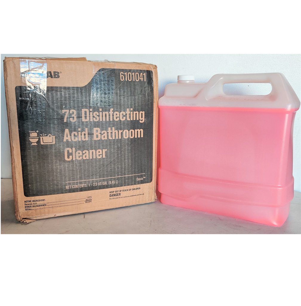 ECOLAB 73 DISINFECTING ACID BATHROOM CLEANER, 2.5 Gallon 6101041